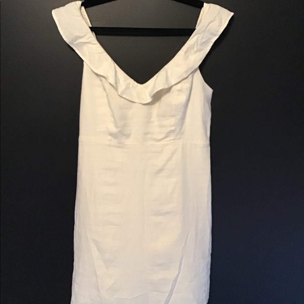 Old Navy dress - lined, linen, ruffled tank sleeve, washed but never worn out.